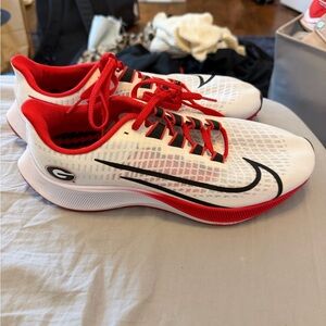 Georgia White and Red Tennis Shoes